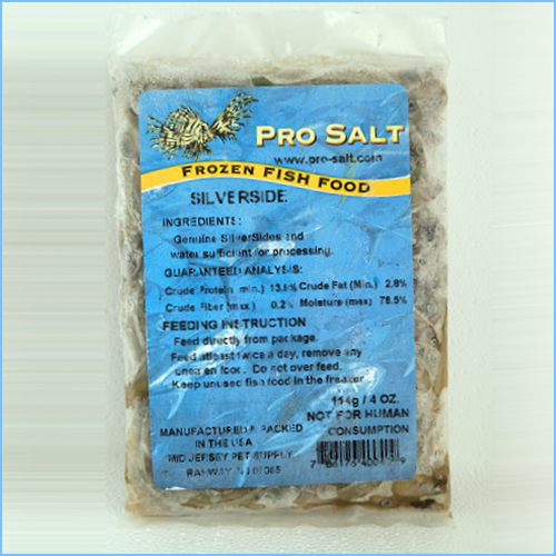 Pro-Salt Frozen Silver Side Fish Food ProSalt Frozen Fish Food Silverside 4oz